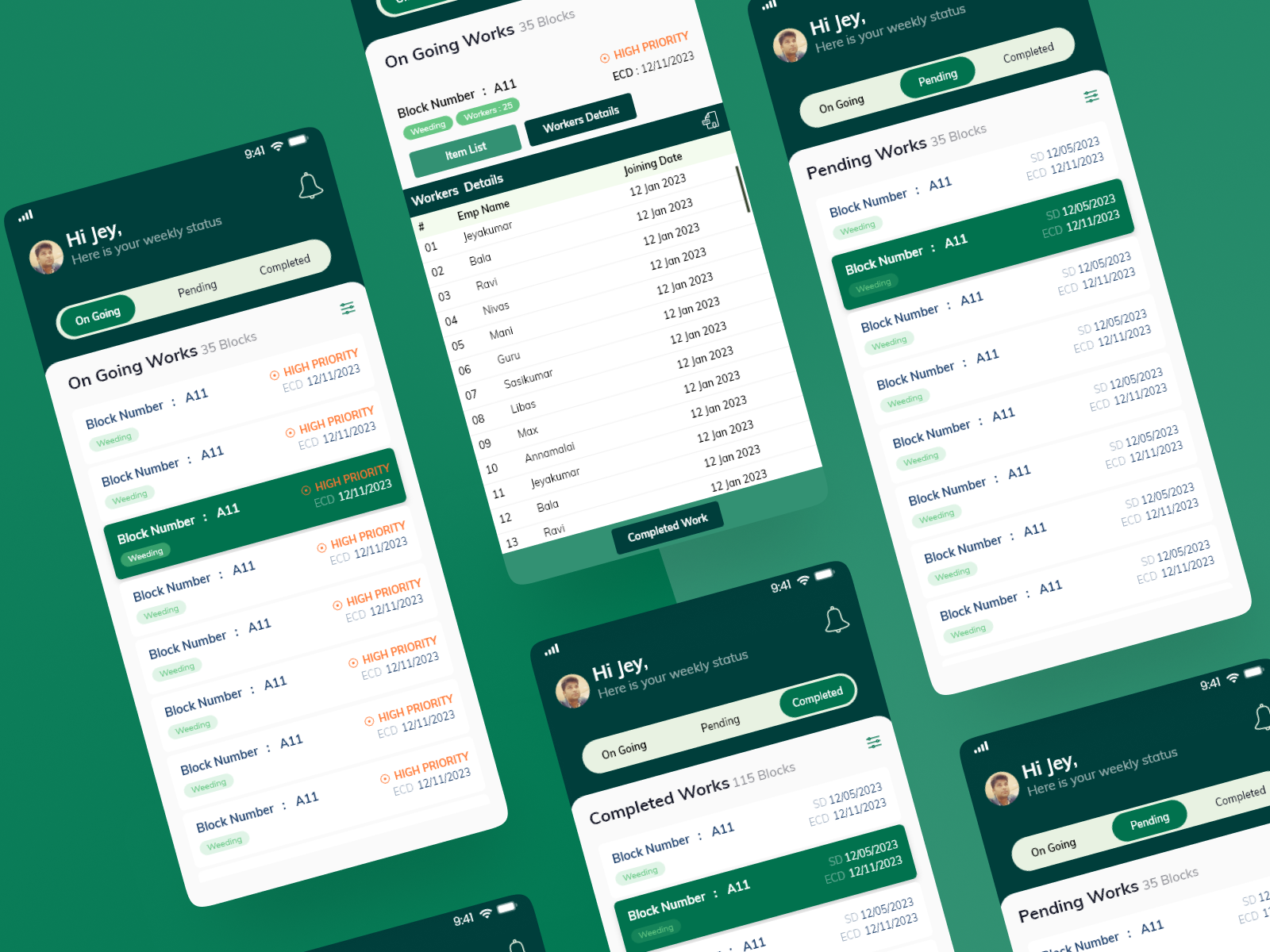 Work Tracker — Task & Workforce Management Mobile App UI project preview